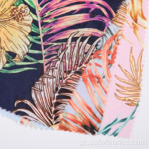 Tela de poliéster floral impressa lavada tecida estirada do poliéster